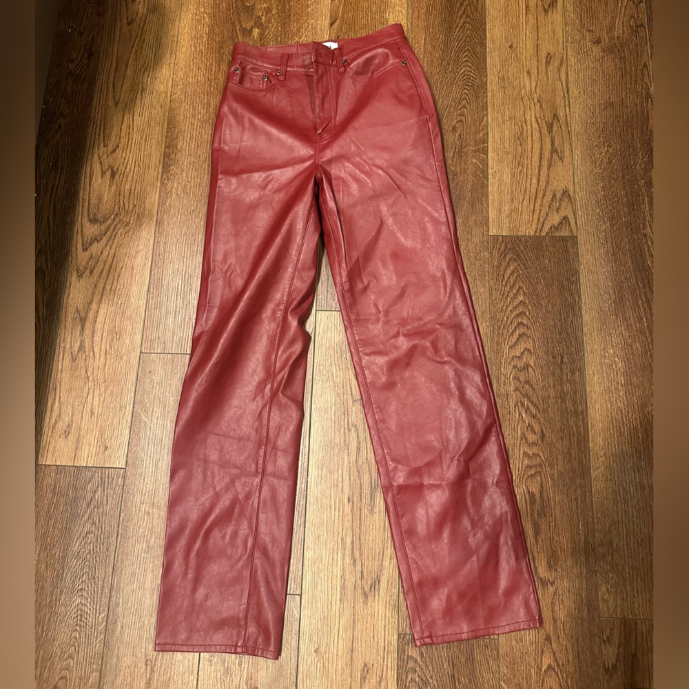 Free People Pistola Cherry Faux Leather Pants